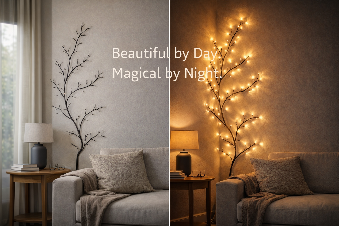 Nature-Inspired LED Branch Wall Light | Flexible Tree-Style Mood Light with Warm Glow