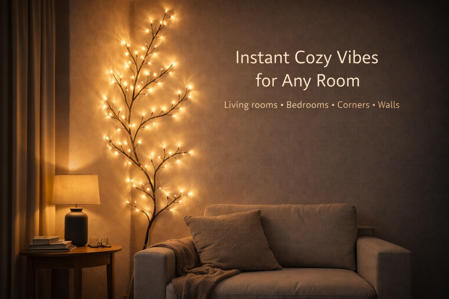 Nature-Inspired LED Branch Wall Light | Flexible Tree-Style Mood Light with Warm Glow