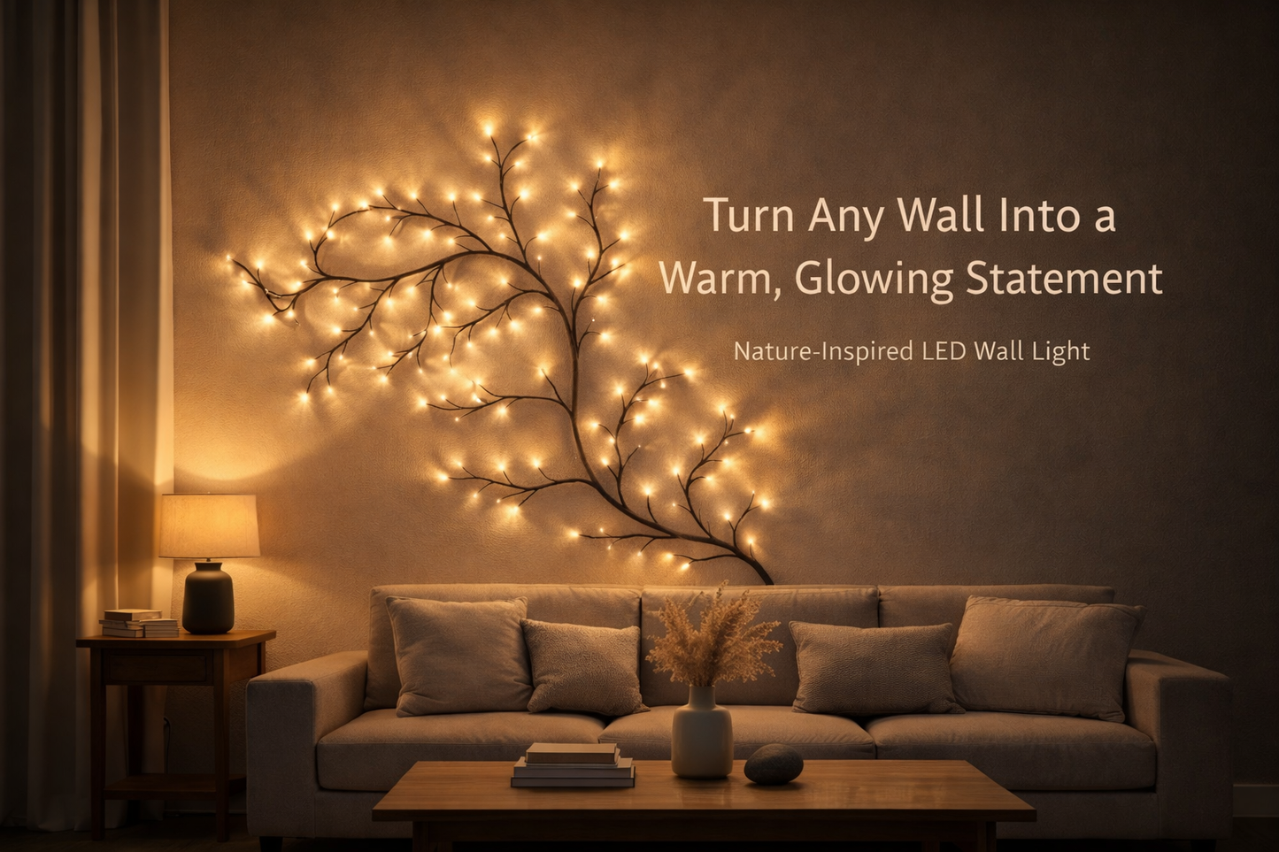 Nature-Inspired LED Branch Wall Light | Flexible Tree-Style Mood Light with Warm Glow