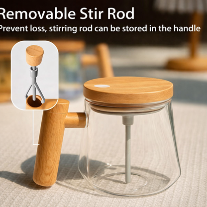 Trendzana™ Self-Stirring Glass Coffee Mug – 400ml